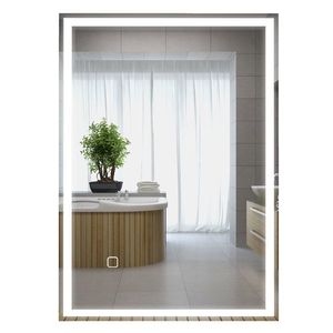 HOMCOM Oglinzi de baie, oglindă pentru baie cu LED-uri cu comutator tactil, Alb | Aosom Romania imagine