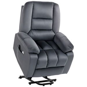 HOMCOM Fotoliu de masaj cu funcție de ridicare pentru persoane în vârstă, fotoliu de relaxare cu 8 puncte de masaj, 2 buzunare laterale, 85 cm x 94 cm x 107cm, Gri | Aosom Romania imagine