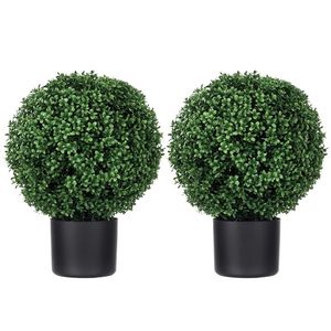 HOMCOM Arbore Artificial Buchsbaum, Sferic, 52x40 cm, Verde | Aosom Romania imagine