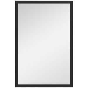HOMCOM Oglindă murală rectangulară 60 x 40 cm, cadru din lemn negru, ideală pentru baie, living sau dormitor | Aosom Romania imagine