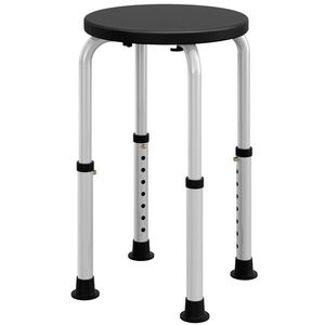HOMCOM Taburet de Duș reglabil în Înălțime șezut de Duș Ergonomic Picioare antiderapante Capacitate Max. 136 Kg aluminiu HDPE Negru | Aosom Romania imagine