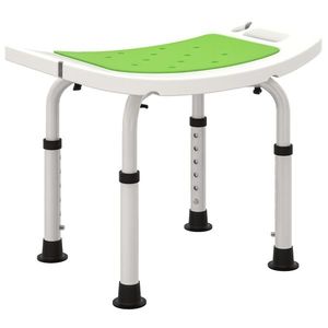 HOMCOM Scaun de Duș reglabil în Înălțime Taburet de Duș Ergonomic Picioare anti-alunecare Greutate Max. 135 kg aluminiu HDPE Verde | Aosom Romania imagine