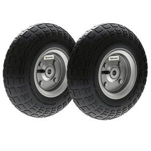 Outsunny Lot de 2 Pneuri Pneumatice de Schimb Orificiu de 16mm pentru cărucior de grădină, căruță și cărucior | Aosom Romania imagine