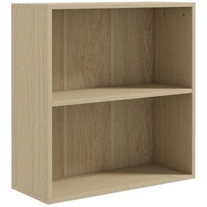 HOMCOM Bibliotecă raft de depozitare cu 2 compartimente și raft reglabil, 60 x 24 x 63 cm, efect lemn natural | Aosom Romania imagine