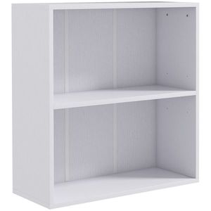 HOMCOM Bibliotecă raft de depozitare cu 2 compartimente și raft reglabil, 60 x 24 x 63 cm, alb | Aosom Romania imagine
