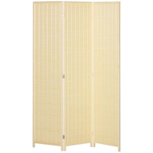HOMCOM Paravan din lemn separator de camera pliabil cu 3 panouri 135 x 180 cm lemn natural | Aosom Romania imagine