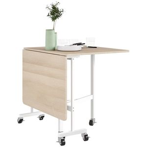 HOMCOM Masă de Dining Pliabilă pentru 4-6 Persoane cu Roți și Aripi Rabatabile Masă Rabatabilă pentru Bucătărie Sufragerie 120x80x73 cm Stejar | Aosom Romania imagine