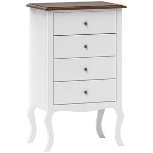 HOMCOM Cămin de Dormitor cu 4 Sertare Design Anti-răsturnare Coteț pentru Sufragerie Hol 60x40x98, 5 cm Alb și Stejar | Aosom Romania imagine