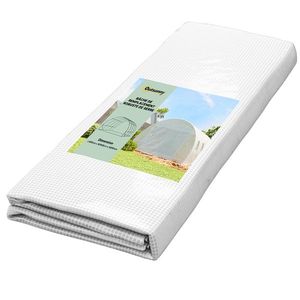 Outsunny Folie de schimb seră tunnel 12 m² 4 x 3 x 2 m PE anti-UV impermeabilă 8 ferestre + ușă înfășurabilă cu fermoar alb | Aosom Romania imagine