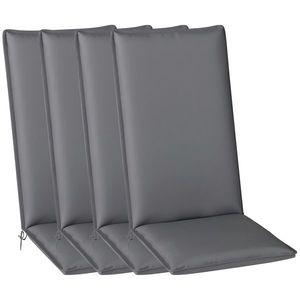 Outsunny Lot de 4 perne de scaun pentru exterior cu curele si banda reglabila, anti-decolorare UPF50+, 124x50x5cm, gri | Aosom Romania imagine