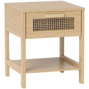 HOMCOM Noptier, Masa de noapte, Masa laterală cu sertar, MDF 40 x 40 x 48, 4 cm | Aosom Romania imagine