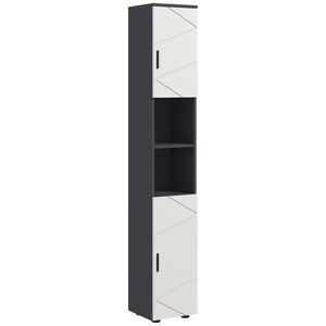 kleankin Dulap de Baie, Badschrank, Rafturi Reglabile, Pl?ci din Lemn Comprimat, Gri Deschis | Aosom Romania imagine