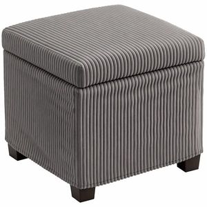 HOMCOM Cutie puf depozitare 30 L cu capac detașabil, puf ottoman cube umplutură din catifea groasă, 40 x 40 x 40 cm, gri | Aosom Romania imagine