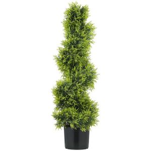 HOMCOM Zypresse Artificială 90 cm, Plantă Artificială în formă de Spirală în Ghiveci, Decorare Modernă | Aosom Romania imagine