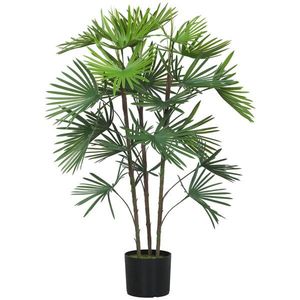 HOMCOM Plantă artificială de 90 cm din plastic verde cu ghiveci de Ø16.5x13.5 cm | Aosom Romania imagine