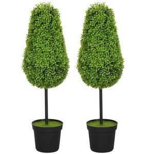 HOMCOM 2 bucăți Plante Artificiale de Buchet 90cm Plante Artificiale în formă de lacrimă, Plante Artificiale din Plastic în ghiveci pentru Decorare Modernă | Aosom Romania imagine