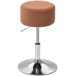 HOMCOM Taburet Inalt de Bucatarie Reglabil in Inaltime 52-66 cm Tapitat in Catifea Rotativ 360° Maro | Aosom Romania imagine