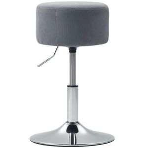 HOMCOM Taburet Înalt de Bucătărie Reglabil în Înălțime 52-66 cm Tapitat cu Catifea Rotativ 360° Gri | Aosom Romania imagine