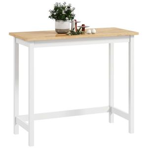 HOMCOM Bartbord, Aspect de stejar, compact, spatiu pentru 2 persoane, Lemn de Caucaic+ Alb | Aosom Romania imagine