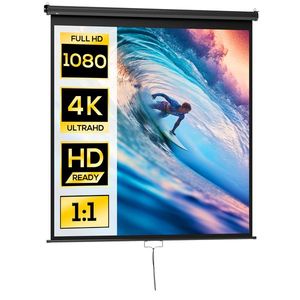 HOMCOM Ecran de proiecție TV și Home Cinema de 99 de inci, video proiector 1: 1 4K HD, 178L x 178H cm | Aosom Romania imagine