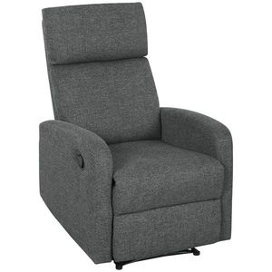 HOMCOM Fotoliu de relaxare, fotoliu de odihnă reglabil cu suport pentru picioare ajustabil, fotoliu de living modern cu material textil, Gri | Aosom Romania imagine
