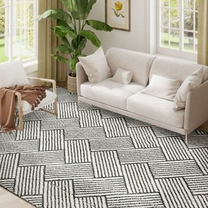 HOMCOM Covor salon 230 x 160 cm fibra scurtă lavabil în mașină hipoalergenic pentru sufragerie, dormitor, birou, gri | Aosom Romania imagine