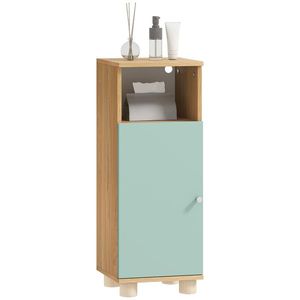 HOMCOM Mobilier de baie, mobilier de depozitare îngust cu dulap cu ușă și compartiment deschis, 30x30x80cm, verde | Aosom Romania imagine