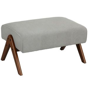 HOMCOM Taburet de Fotoliu cu Scaun Acolățat Picioare din Lemn pentru Sufragerie Dormitor 69x47x36 cm Gri | Aosom Romania imagine
