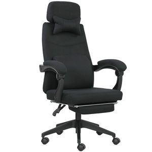 Vinsetto Fotoliu de birou mare confort spătar reglabil suport pentru picioare role 360° lin 62 x 68 x 127 cm negru | Aosom Romania imagine