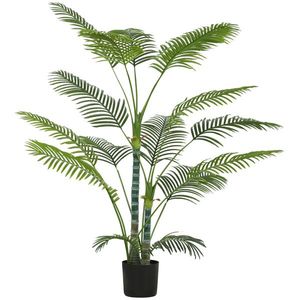 HOMCOM Palmă artificială cu 16 frunze de plastic, plantă artificială rezistentă la UV cu ghiveci de plastic, pentru interior și exterior, Verde | Aosom Romania imagine