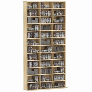 HOMCOM Depozite pentru CD-uri și DVD-uri, bibliotecă de depozitare 1116 CD-uri/528 DVD-uri, 36 compartimente și rafturi reglabile, chenar | Aosom Romania imagine