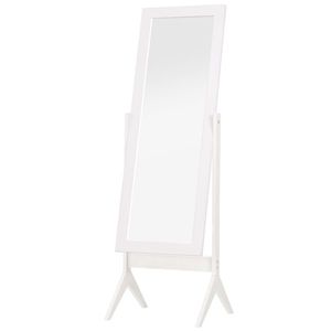 HOMCOM Oglindă de Podea Mare Oglindă de Podea cu Inclinare reglabilă pentru Dressing Camera dim. 47L x 46l x 148H cm din Lemn Alb | Aosom Romania imagine
