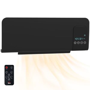 HOMCOM Aeroterma de Perete Oscilatoare pentru Casa si Birou cu Temporizator 12h si 2 Modalitati de Incalzire, 54.5x12x21.5 cm, Negru imagine
