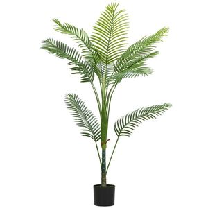 HOMCOM Palmă Artificială Areca înaltă de 150 cm, Plantă Falsă Realistă pentru Interioare cu Vas, Decorațiune pentru Casă și Birou, Verde | Aosom Romania imagine
