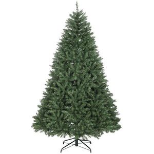 HOMCOM Brad de Crăciun Artificial 210 cm cu 2641 Ramuri Ignifuge, Brad de Crăciun Artificial Dens și Realist cu Bază Metalică Pliabilă, Asamblare Ușoară, pentru Casă și Spații Interioare, Verde | Aosom Romania imagine