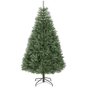 HOMCOM Brad Artificial de Crăciun de 180 cm, Brad de Crăciun Fals cu Ramuri Dense pe Balama, Bază Metalică Pliabilă, Structură pe Secțiuni Ușor de Asamblat, Verde | Aosom Romania imagine