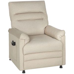 HOMCOM Fotoliu Relaxant Electric cu Masaj și Încălzire, cu Suport pentru Picioare, Silențios, Reclinabil 150° în Material Catifelat Prietenos cu Animalele, cu Funcție de Memorare, 2 Telecomenzi pentru Sufragerie, Bej | Aosom Romania imagine