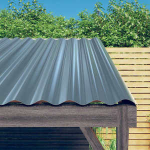 vidaXL Panouri acoperiș 12 buc. gri 80x36 cm oțel galvanizat imagine