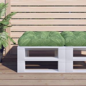 vidaXL Pernă pentru paleți model frunze 60x61, 5x10 cm, țesătură Oxford imagine