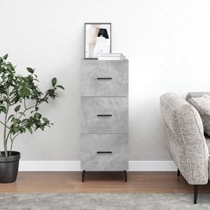 vidaXL Servantă, gri beton, 34, 5x34x90 cm, lemn compozit imagine