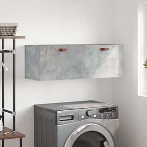 vidaXL Dulap de perete, gri beton, 100x36, 5x35 cm, lemn prelucrat imagine