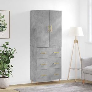 vidaXL Dulap înalt, gri beton, 69, 5x34x180, lemn compozit imagine