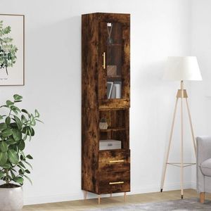 vidaXL Dulap înalt, stejar fumuriu, 34, 5x34x180 cm, lemn prelucrat imagine