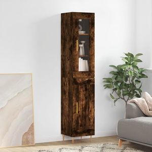 vidaXL Dulap înalt, stejar fumuriu, 34, 5x34x180 cm, lemn prelucrat imagine