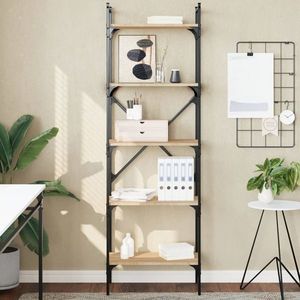 vidaXL Bibliotecă cu 5 niveluri, stejar sonoma, 56x31, 5x174 cm, lemn imagine