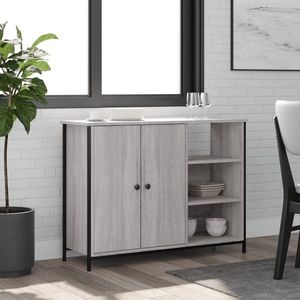 vidaXL Servantă, gri sonoma, 100x33x75 cm, lemn compozit imagine