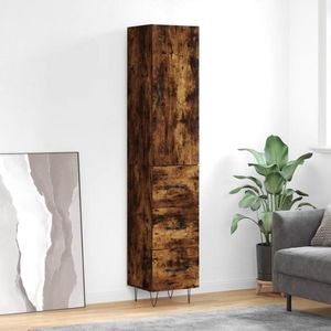 vidaXL Dulap înalt, stejar fumuriu, 34, 5x34x180 cm, lemn prelucrat imagine