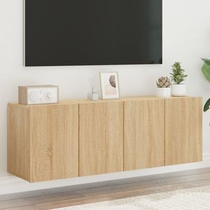 vidaXL Comodă TV de perete, 2 buc. stejar sonoma, 60x30x41 cm imagine