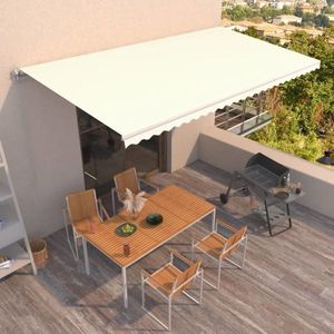 vidaXL Copertină retractabilă manual, crem, 350 cm imagine