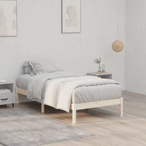 vidaXL Cadru de pat fără saltea, 100x190 cm lemn masiv de pin, dublu imagine